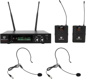 Rockville RWM81U Dual UHF Headset & Guitar Wireless Microphone System w/LCD