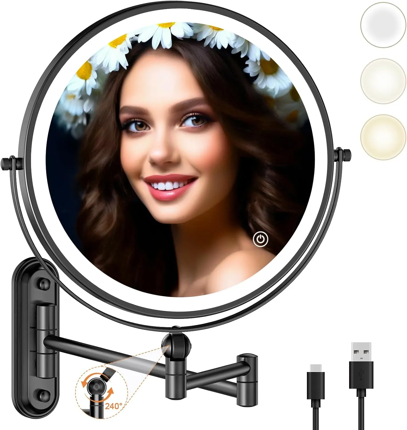 Rocollos 9 inch Makeup Mirror