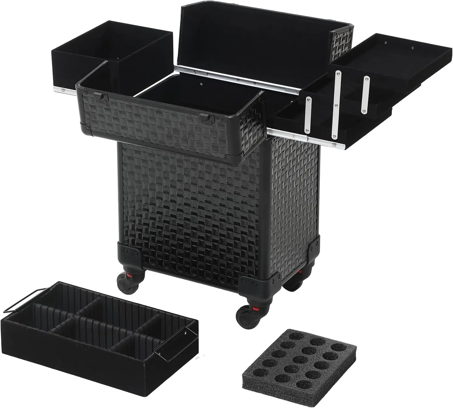 Rolling Makeup Cart with Wheels for Cosmetics Storage (Black)