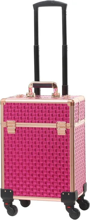 Rolling Makeup Cart with Wheels for Cosmetics Storage (Red)