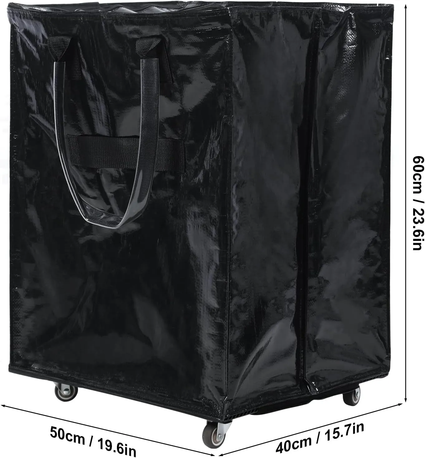 Rolling Shopping Bag, Heavy Duty Insulated Grocery Bag with All-Terrain Wheels, Collapsible Camping Cart Design for Outdoor Camping & Picnics, Rolling Tote with Unbreakable Handles Black Lar