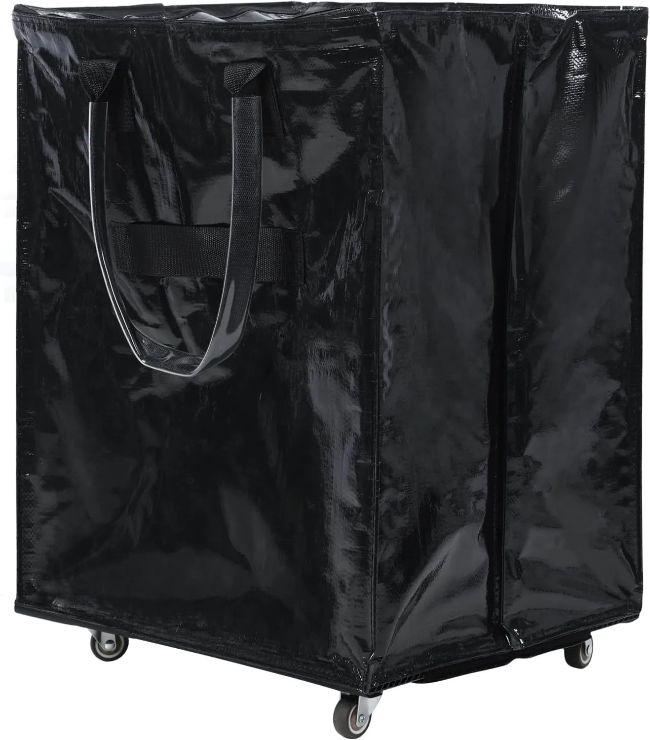 Rolling Shopping Bag, Heavy Duty Insulated Grocery Bag with All-Terrain Wheels, Collapsible Camping Cart Design for Outdoor Camping & Picnics, Rolling Tote with Unbreakable Handles Black Lar