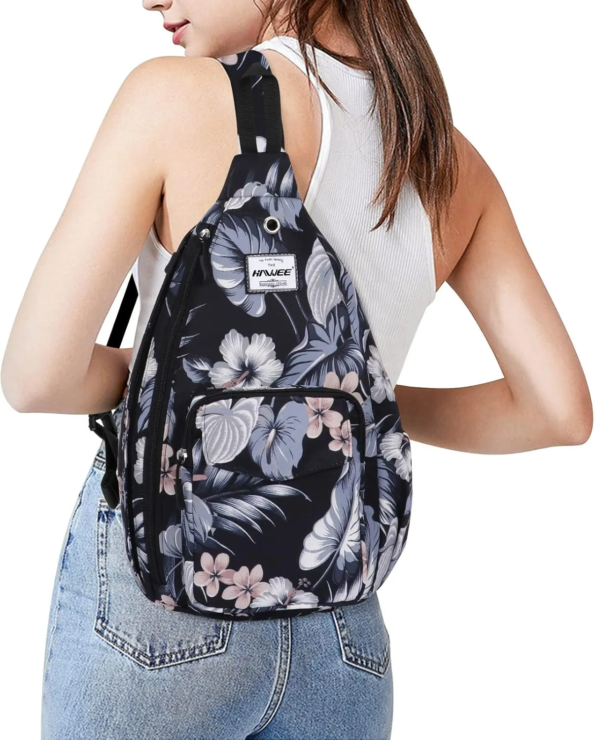 Rope Sling Bag for Women Men Casual Cross Body Daypack Backpack Adjustable Strap Water Repellent for Travel/Sport