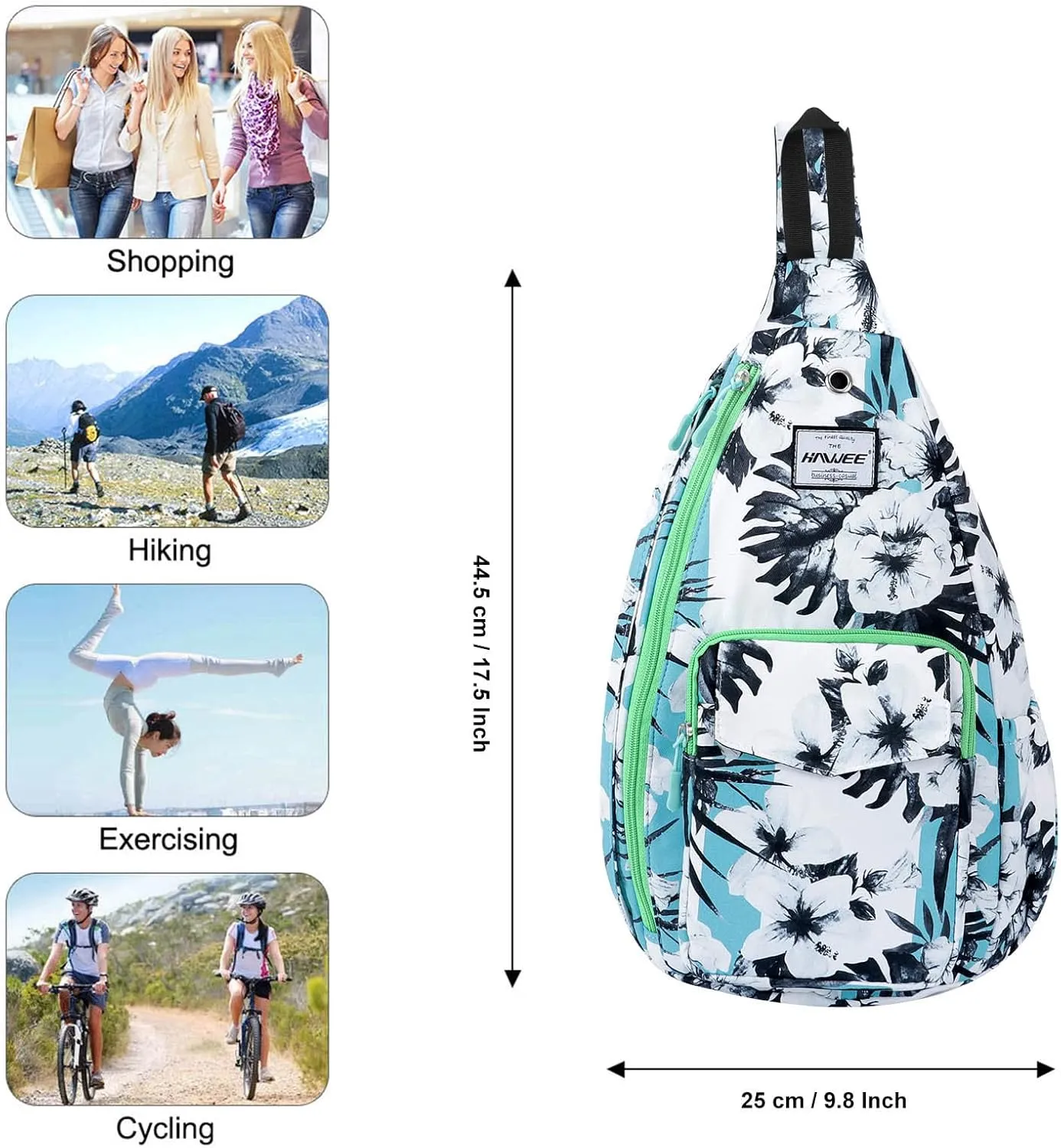 Rope Sling Bag for Women Men Casual Cross Body Daypack Backpack Adjustable Strap Water Repellent for Travel/Sport