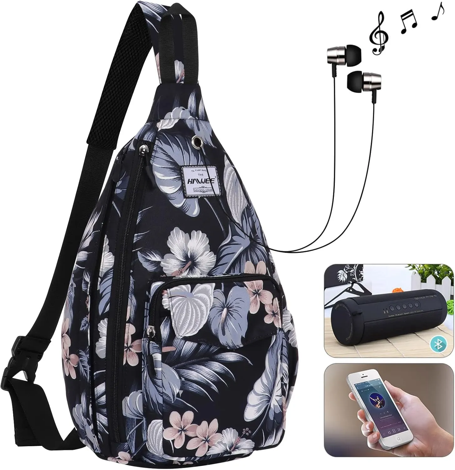 Rope Sling Bag for Women Men Casual Cross Body Daypack Backpack Adjustable Strap Water Repellent for Travel/Sport