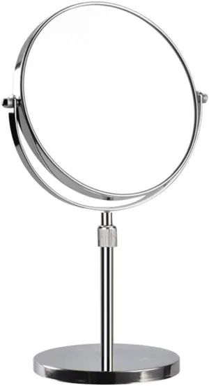 Round Cosmetic Makeup Mirror 3X Magnifying Double Sided 360° Rotate Adjustable Free Standing Vanity Mirror for Bathroom Bedroom Table Top