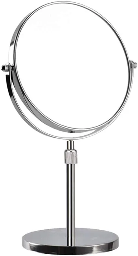 Round Cosmetic Makeup Mirror 3X Magnifying Double Sided 360° Rotate Adjustable Free Standing Vanity Mirror for Bathroom Bedroom Table Top