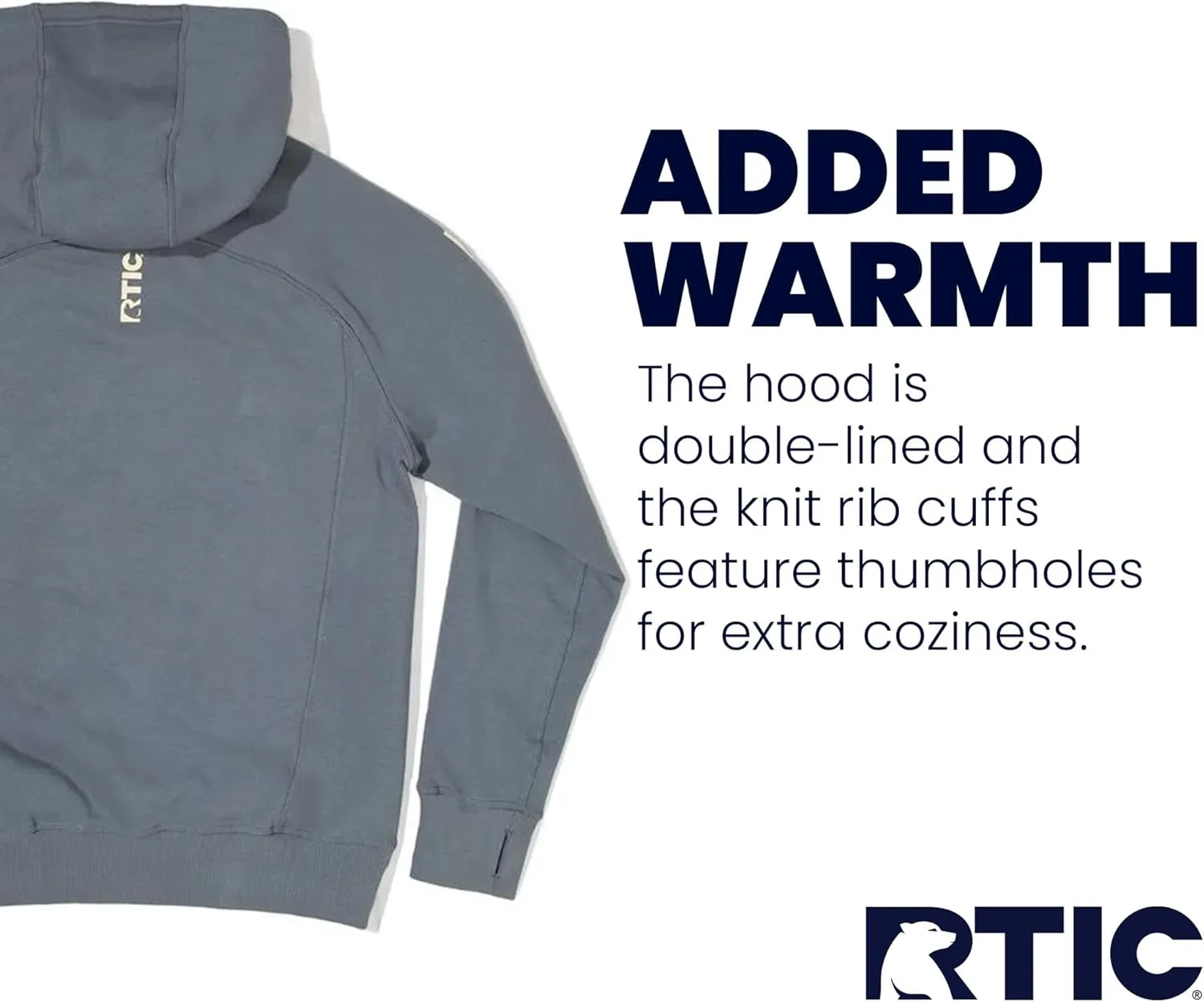 RTIC Unisex Water-Repellent Pullover Hoodie Long Sleeve Hooded Sweatshirt for Men and Women, Water-Resistant Outdoor Clothing