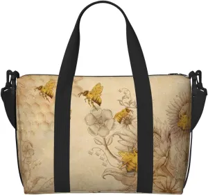 Rural Honey Bees Flowers Print Versatile Gym Sports Bag,Companion For Your Journeys And Fitness Routines