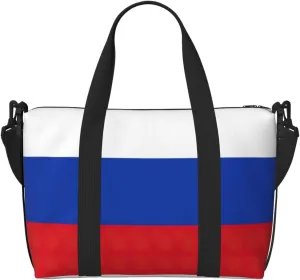 Russian Flag print Travel Duffel Bag,workout duffel bag, overnight shoulder Bag,Weekender Bag for Women Men