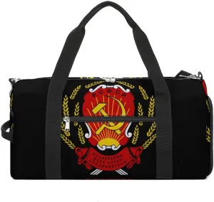 Russian Soviet Federative Socialist Republic Funny Gym Bag Travel Duffel Bags Carry On Weekender Overnight Bag for Women Men