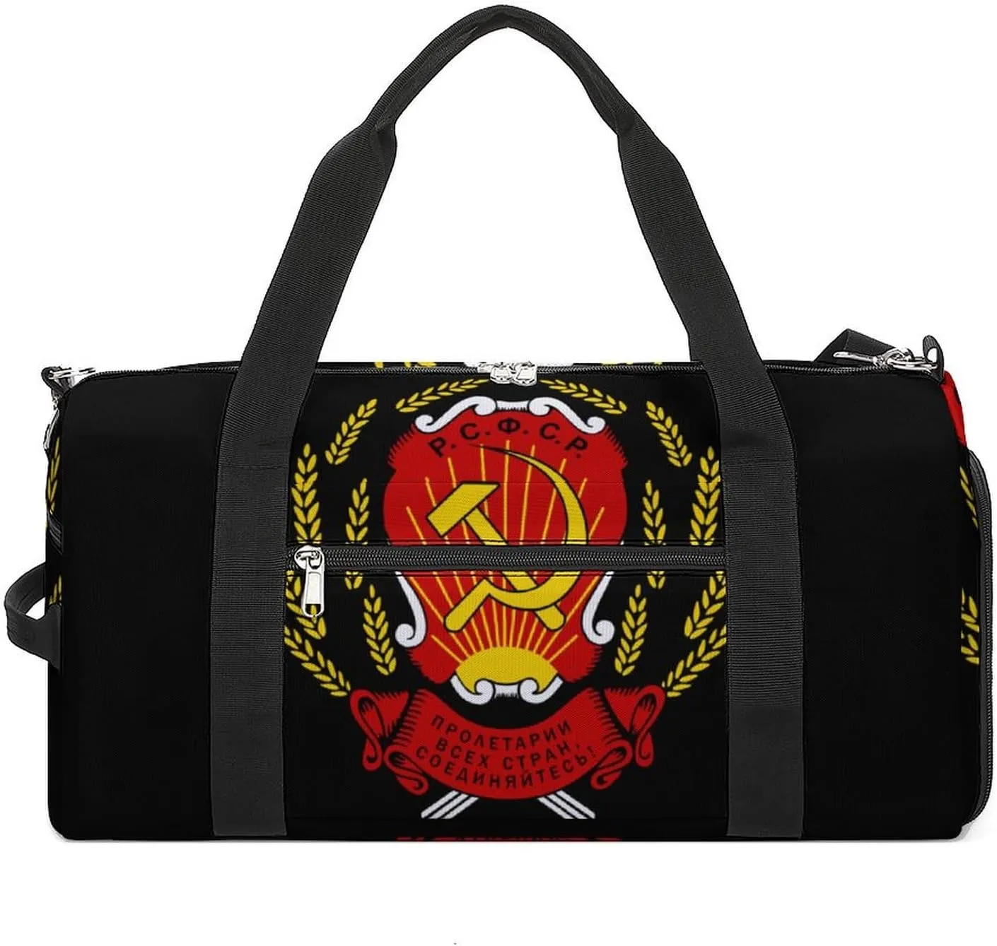 Russian Soviet Federative Socialist Republic Funny Gym Bag Travel Duffel Bags Carry On Weekender Overnight Bag for Women Men
