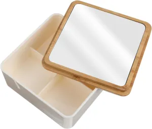 SAFIGLE Travel-Friendly Mirror Fill Light Makeup Mirror Mini Storage Box for Women