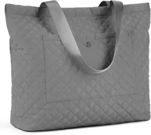SATINSAINT Large Tote Travel Bag for Women, Lightweight Quilted Carry-All Shoppers Tote for Travel, Work, Gym and Casual Use
