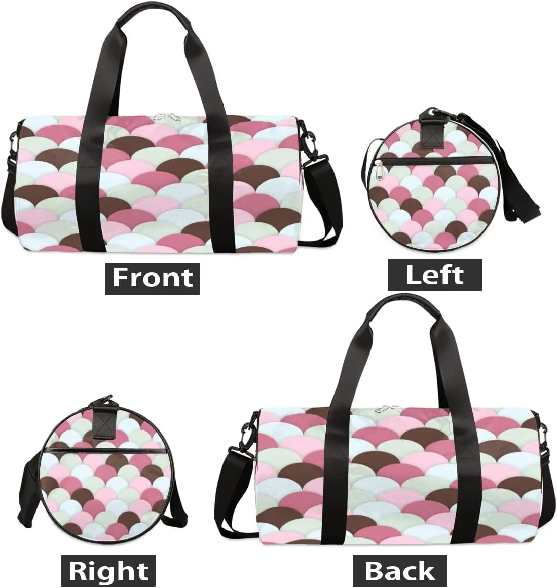 Scallops Scale Gym Bag Small Gym Duffel Bags for Men Women Warm Pink Overnight Weekender Workout Bag Lightweight Sport Duffle Bag Carry On Gymbag