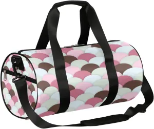 Scallops Scale Gym Bag Small Gym Duffel Bags for Men Women Warm Pink Overnight Weekender Workout Bag Lightweight Sport Duffle Bag Carry On Gymbag