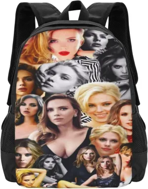 Scarlett Actors Johansson Backpack Laptop Computer Backpacks Travel Bag Double Shoulder Daypack for Work Hiking 15.6 Inch
