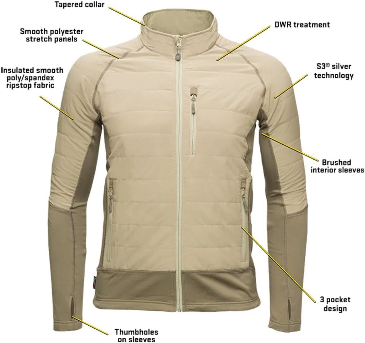 SCENTBLOCKER Outdoor Pursuit Paradigm Water Repellent Insulated Active Jacket for Men