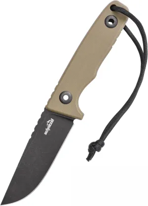 SCHNITZEL TRI - Outdoor Knife with Kydex Sheath and Dangler Carrying System – Bushcraft-Knife, Outdoor, Leisure, Adult (Sand)