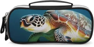 Sea Turtle Leather Makeup Bag Portable Small Cosmetic Organizer Waterproof Toiletry Bags Brushes Pencils And Travel Make Up Accessories