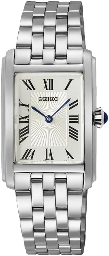 Seiko SWR083 Women's Wristwatch, Rectangle Face, Quartz, Silver, Bracelet Type