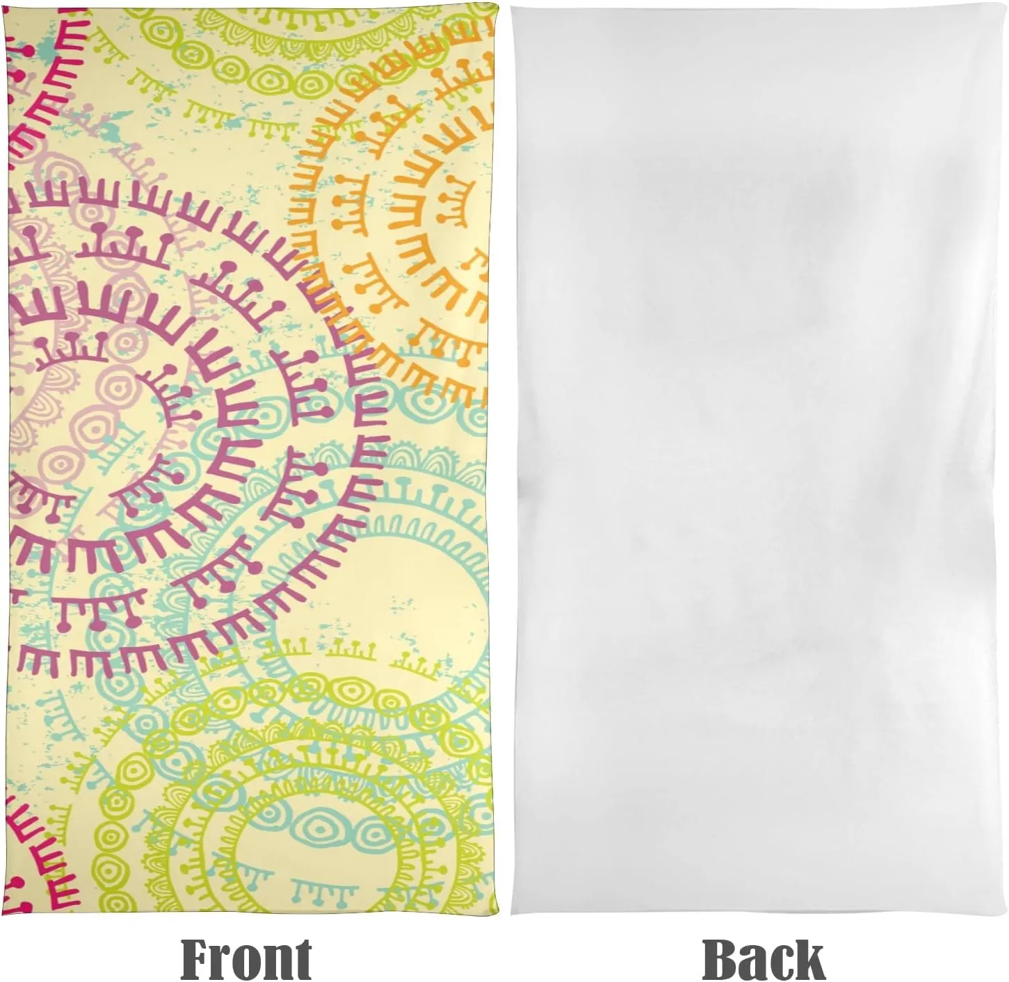 senya Beach Towel Beach Blanket Mat 71”x 31” Bright Ethnic Mandala Pool Towel Portable for Beach Festival Picnic Travel Outdoor Camping