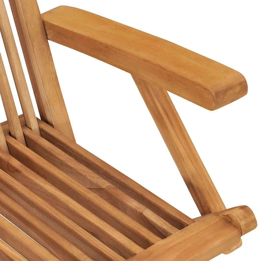Set of 2 Folding Patio Chairs for Garden & Outdoor Use, Teak Wood Outdoor Furniture with Ergonomic Design, Natural Finish, Lightweight Foldable Chairs for Patio, Terrace, Backyard