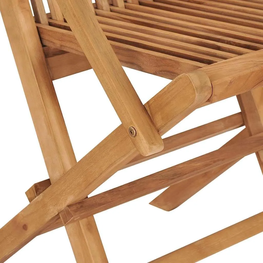 Set of 2 Folding Patio Chairs for Garden & Outdoor Use, Teak Wood Outdoor Furniture with Ergonomic Design, Natural Finish, Lightweight Foldable Chairs for Patio, Terrace, Backyard