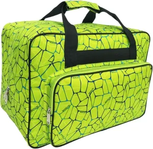 Sewing Machine Carrying Case Tote Bag, Portable Nylon Carry Bag, Large Padded Storage Cover Carrying Case with Pockets and Handles, Suitable for Most Standard Singer, 46x23x32cm, Green