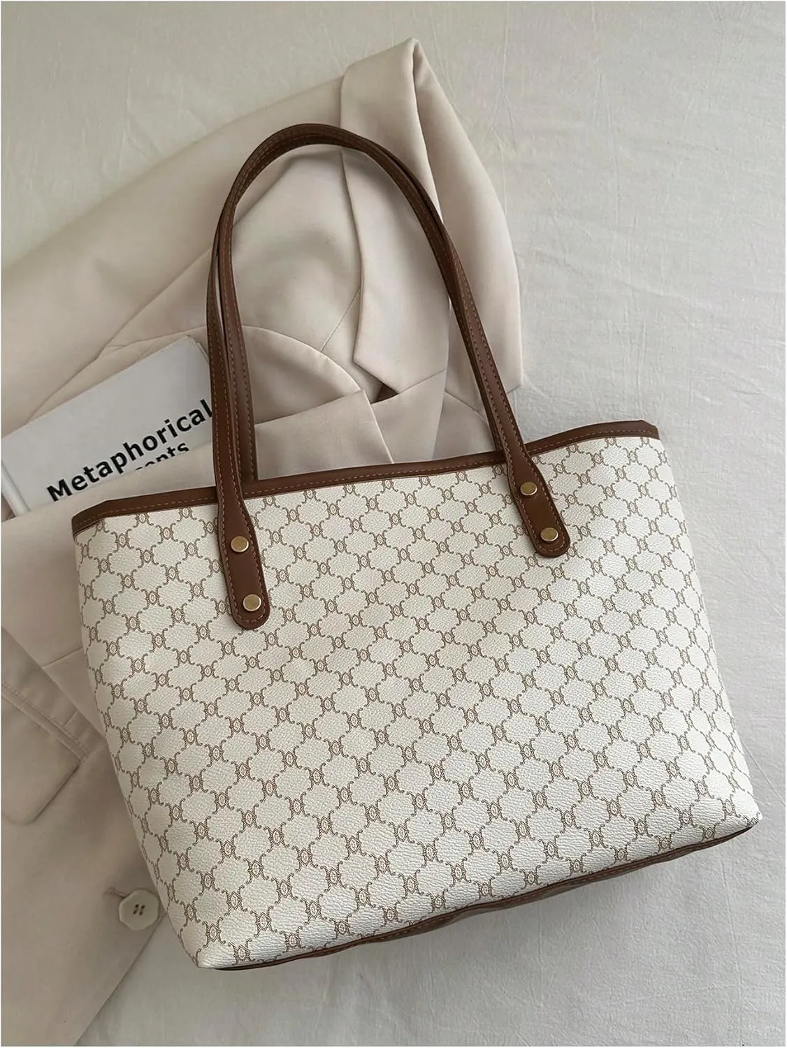 SHENHE Women's Vintage Tote Bag Large Capacity Travel Work Shoulder Bag Handbag with Mini Purse