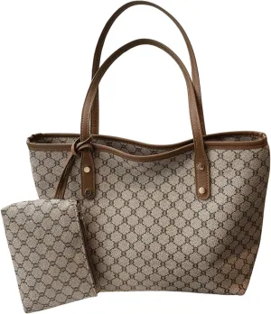 SHENHE Women's Vintage Tote Bag Large Capacity Travel Work Shoulder Bag Handbag with Mini Purse