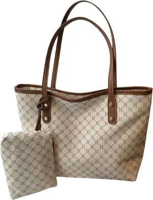 SHENHE Women's Vintage Tote Bag Large Capacity Travel Work Shoulder Bag Handbag with Mini Purse