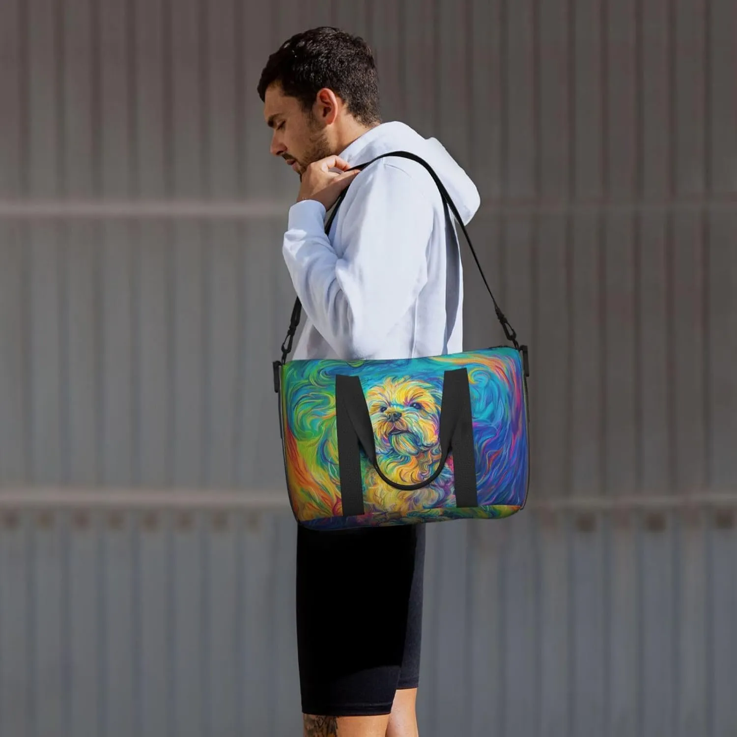 Shih Tzu print Travel Duffel Bag, Sports Tote Gym Bag, Swim Pool Bag Large Shoulder Tote Bag for Beach Weekender, 202-406-121