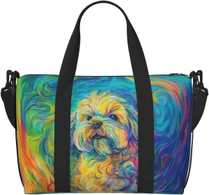Shih Tzu print Travel Duffel Bag, Sports Tote Gym Bag, Swim Pool Bag Large Shoulder Tote Bag for Beach Weekender, 202-406-121