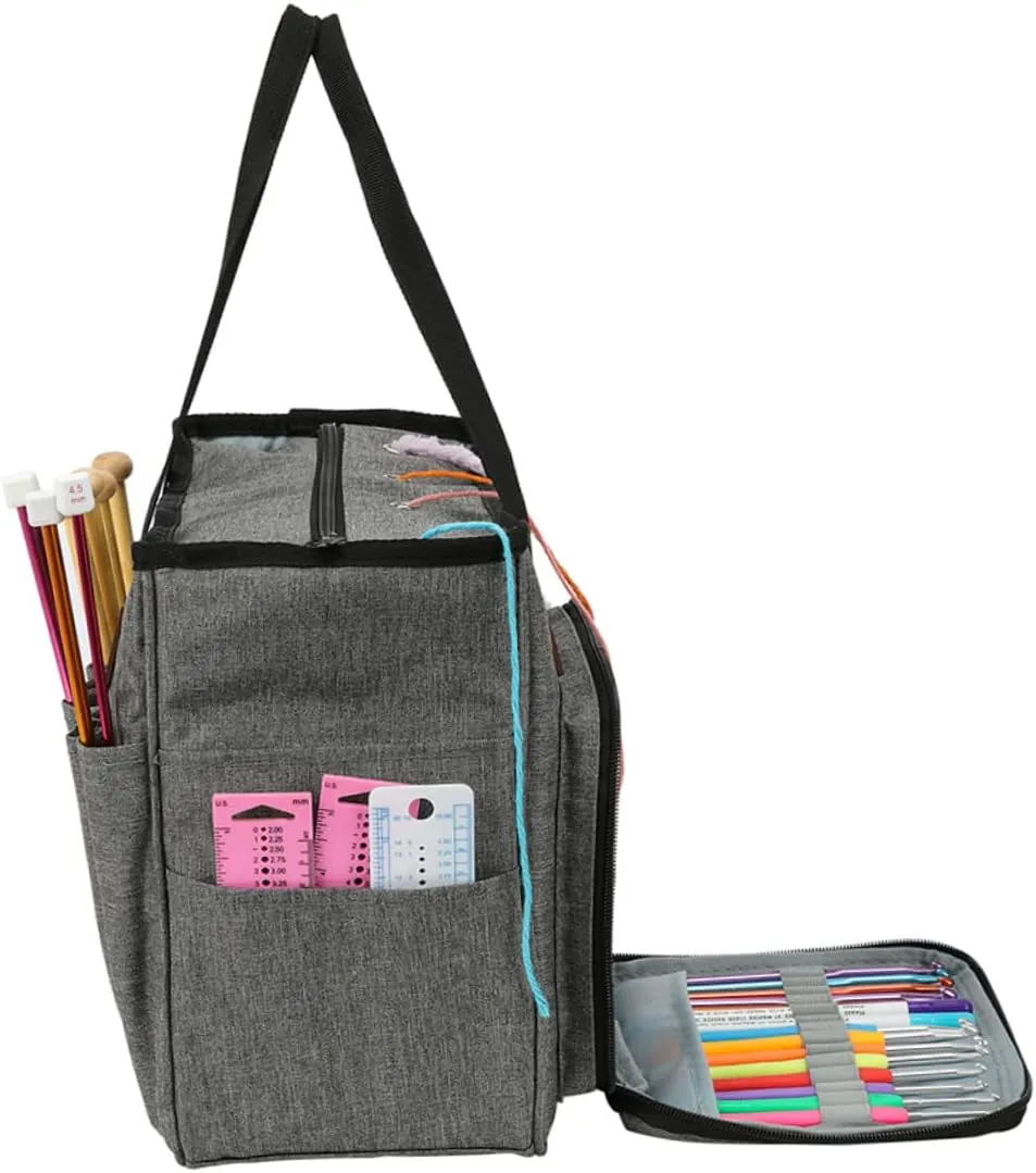 SHINEOFI Ganize Your Crocheting Knitting Supplies Fashionable Woolen Yarn Storage Bag Large Capacity Shoulder Bag