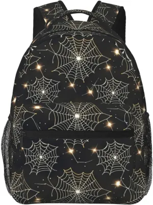 Shining Spider Web Adult Backpacks 15 Inch Laptop Backpack Double Shoulder Bag for Work Travel Gifts