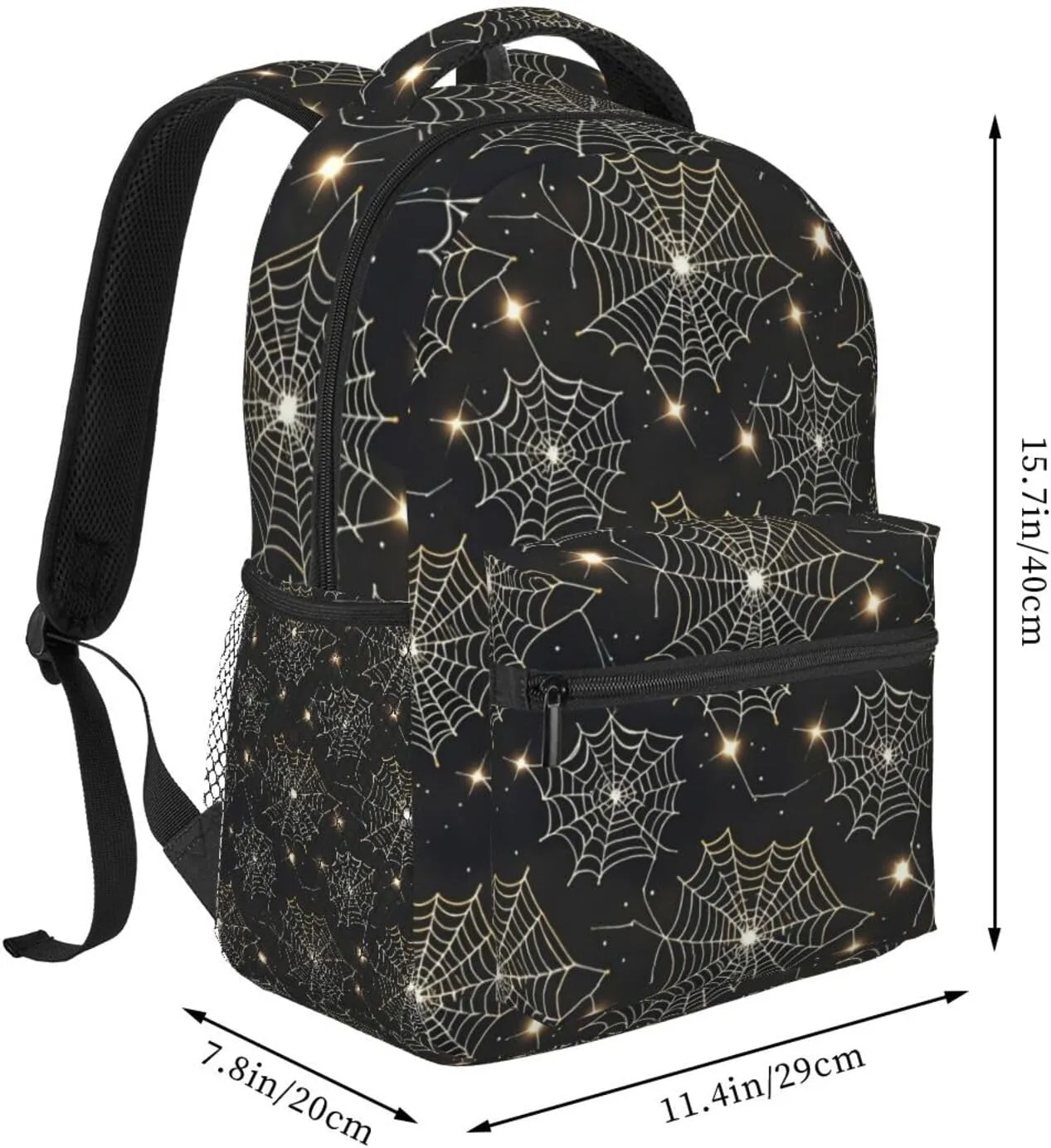 Shining Spider Web Adult Backpacks 15 Inch Laptop Backpack Double Shoulder Bag for Work Travel Gifts