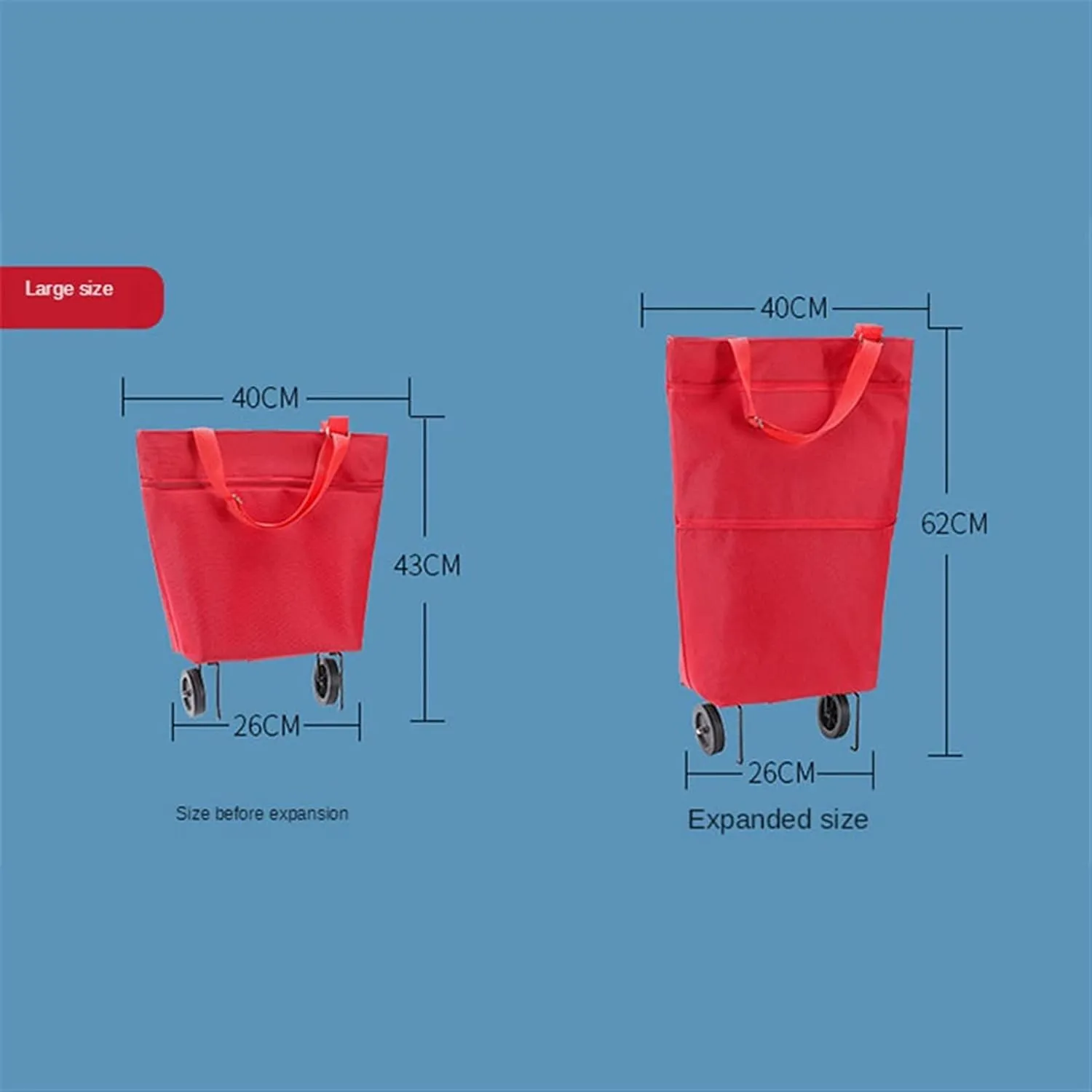Shopping Cart Wheeled Foldable Shopping Bag Cart Double Rolling Wheels Loading Utility Shopping Laundry Grocery Luggage Folding Hand Truck (Color : Q 3)