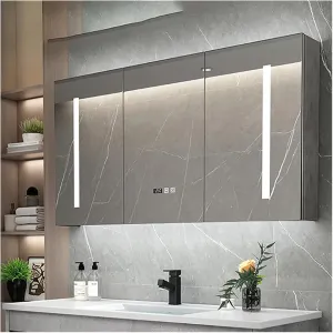 Shower Mirror with Light Storage Cosmetic Bath Mirrors Makeup Square Bathroom Mirrors,Bathroom Mirrors, SX001