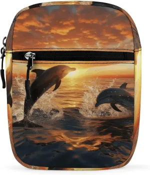 Simple Small Shoulder Bag,Dolphin Jumping Out of Water Print Anti-theft Messenger Bag,casual Small Backpack,mini Crossbody Bag