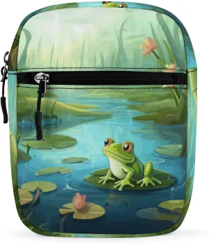 Simple Small Shoulder Bag,Frog in A Pond Print Anti-theft Messenger Bag,casual Small Backpack,mini Crossbody Bag