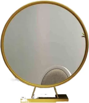 Single-Sided Round European Makeup Mirror Desktop Bedroom Desktop Princess Dressing Beauty Mirror