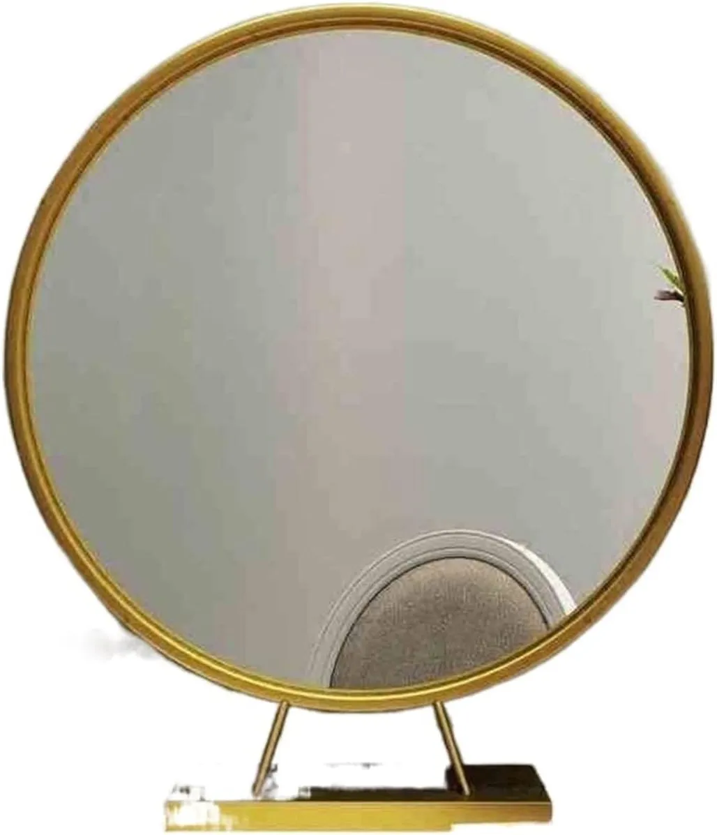 Single-Sided Round European Makeup Mirror Desktop Bedroom Desktop Princess Dressing Beauty Mirror