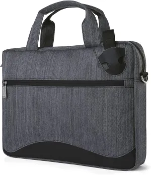 Slim Water Resistant Durable Nylon Smart Briefcase Messenger Shoulder Bag, MacBook Pro 14, Razer Blade 15, Acer Chromebook