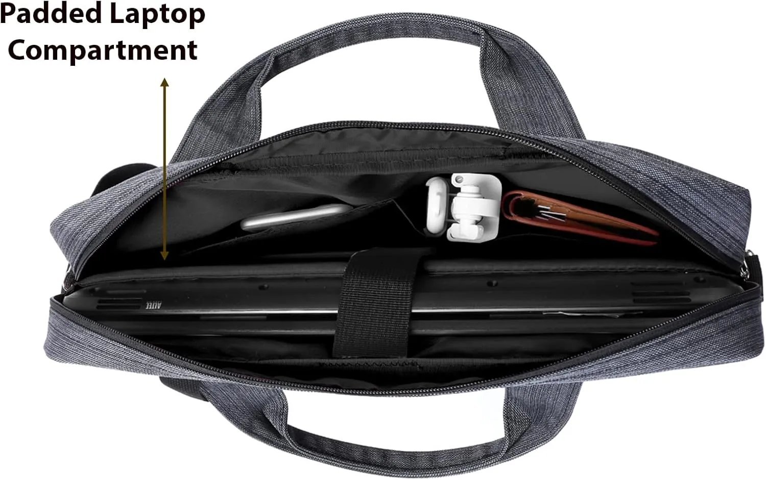 Slim Water Resistant Durable Nylon Smart Briefcase Messenger Shoulder Bag, MacBook Pro 14, Razer Blade 15, Acer Chromebook