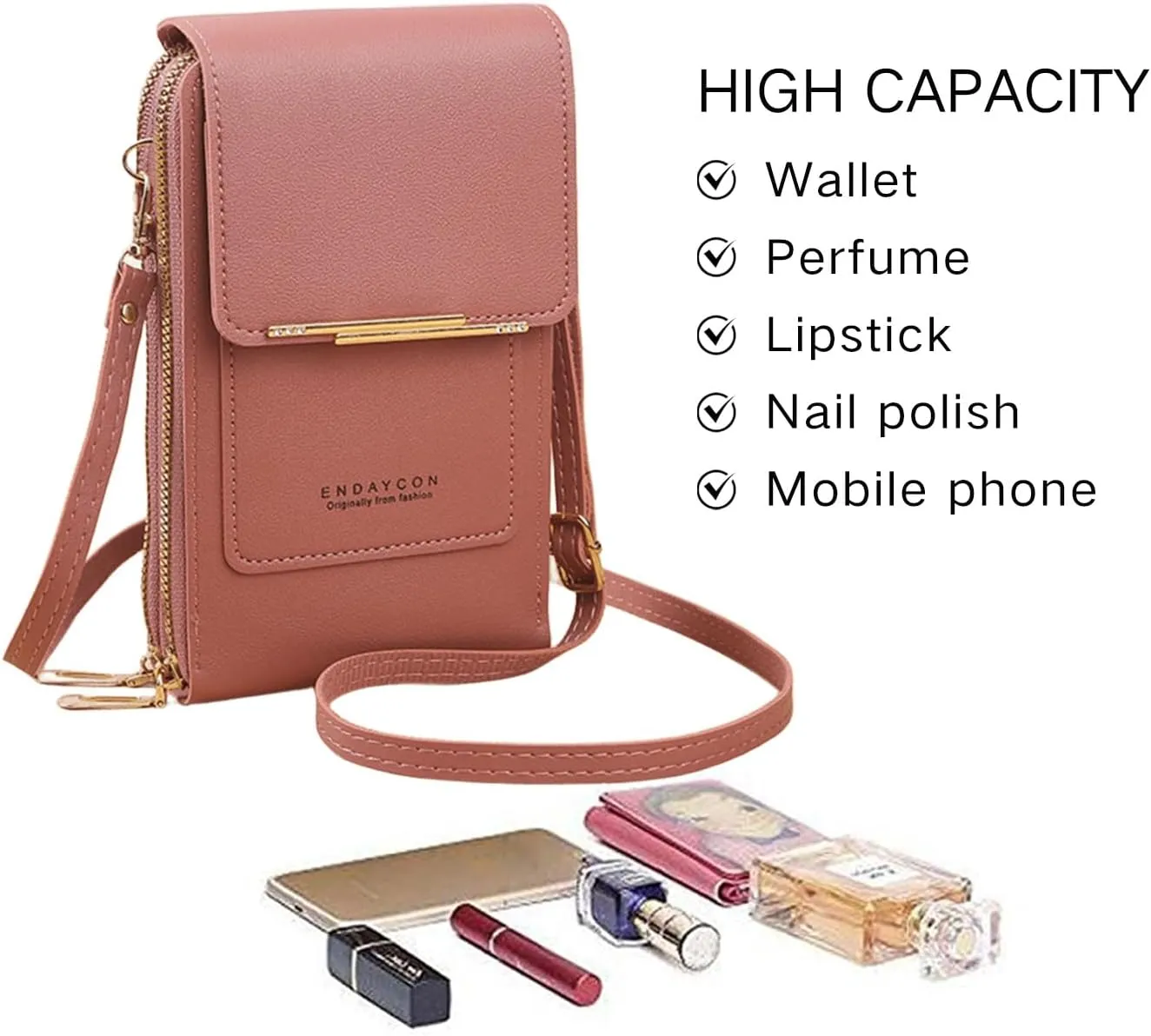 Small Crossbody Cell Phone Bag for Women, Mini Shoulder Purse with Credit Card Slots