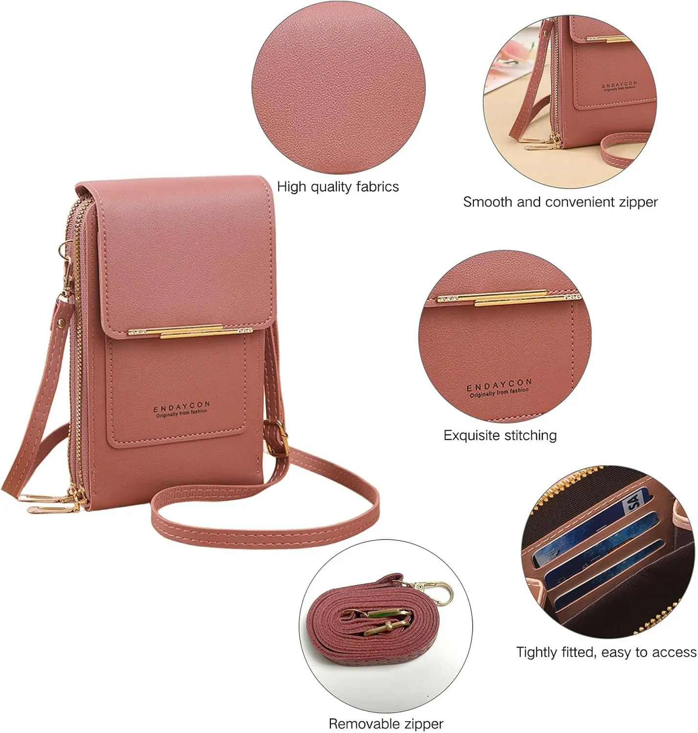 Small Crossbody Cell Phone Bag for Women, Mini Shoulder Purse with Credit Card Slots