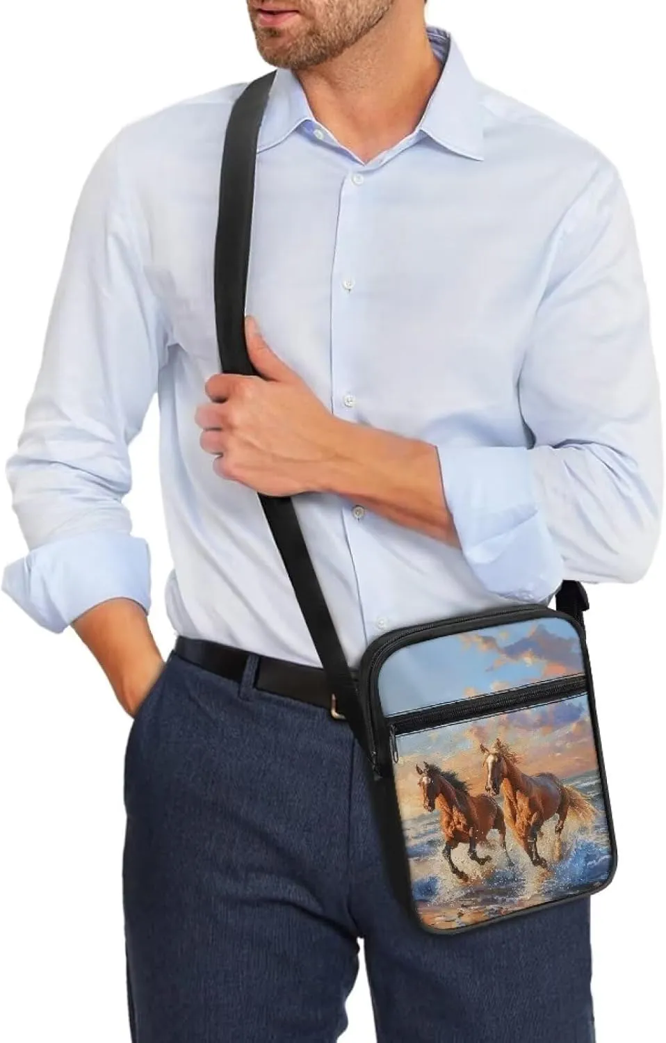 Small Messenger Bag for Men Women Wallet Purse Cell Phone Purse Unisex Shoulder Bag for Work Travel