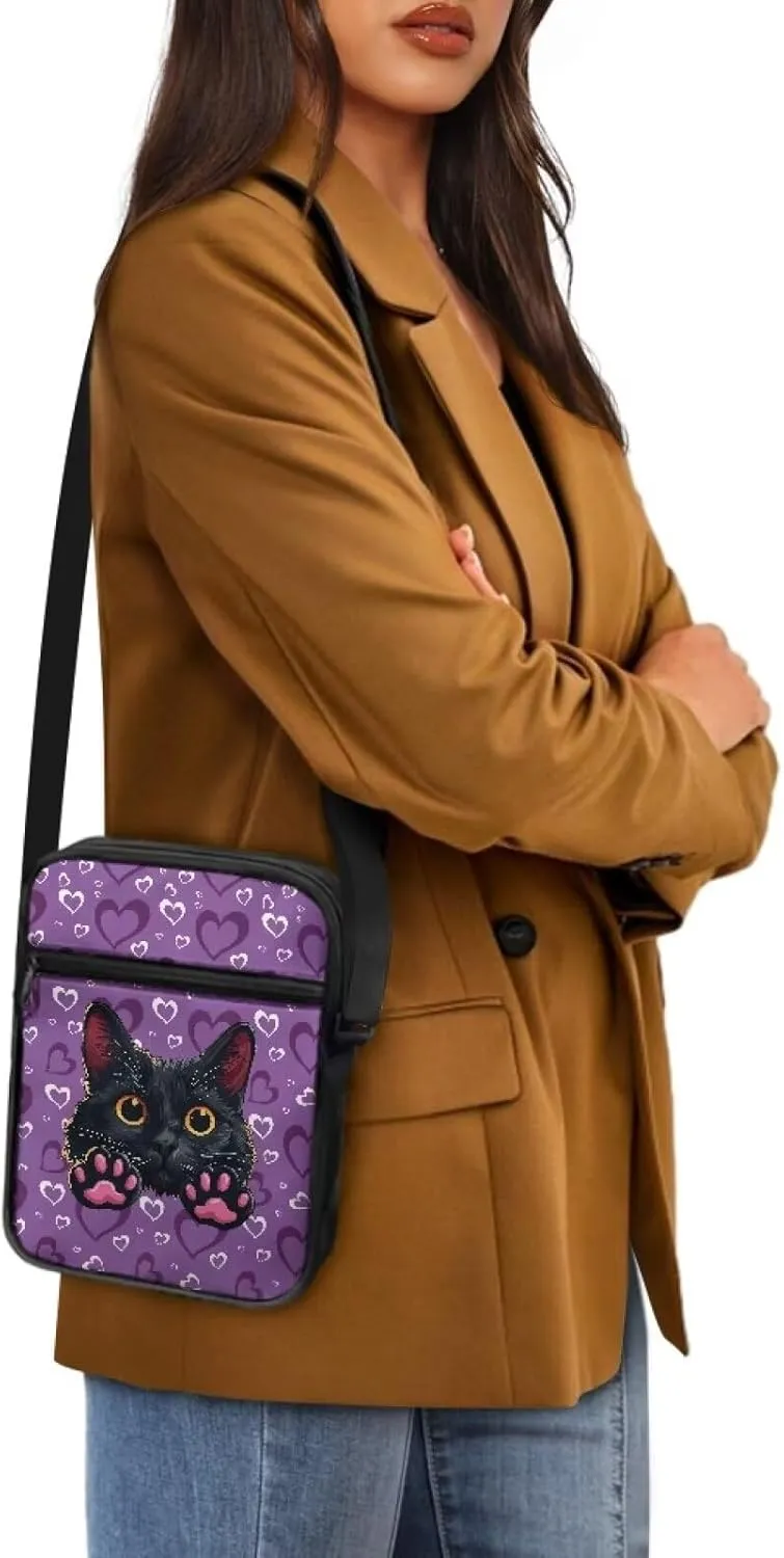 Small Messenger Bag for Men Women Wallet Purse Cell Phone Purse Unisex Shoulder Bag for Work Travel