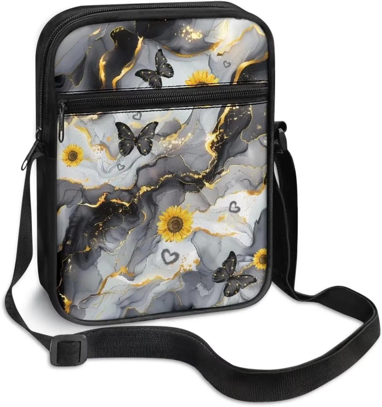 Small Messenger Bag for Men Women Wallet Purse Cell Phone Purses Unisex Shoulder Bag for Work Travel